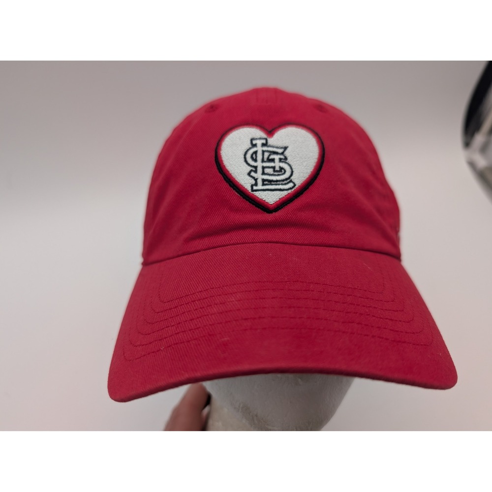 47 Brand St Louis Cardinals Womens Red Heart Logo Adjustable Baseball Cap Hat